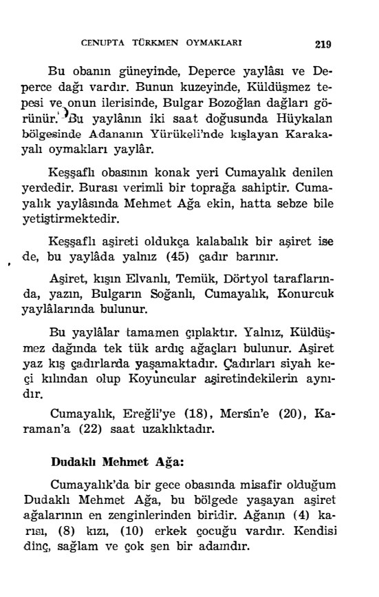 Yalgın’ın Cumayalık ve Dudaklı Mehmet Ağa sayfası